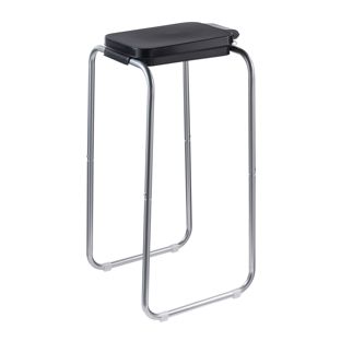Support pour sacs poubelle avec couvercle, 120 L, acier 1 compartiment