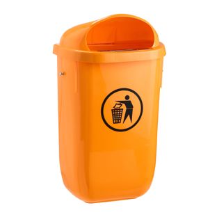 Poubelle 50 L, pour l’extérieur orange 