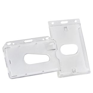 Pochettes porte-badges en plastique dur, renfoncement pour le pouce, mates 