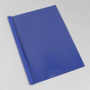 Chemises à reliure thermiques A4 avec fente, carton cuir, 15 feuilles, bleu foncé  | 240 g/m² | 1.5 mm