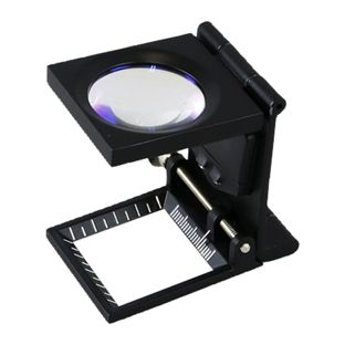 Compte-fils en métal, grossissement x6, éclairage LED, pointeur réglable, sans distorsion 