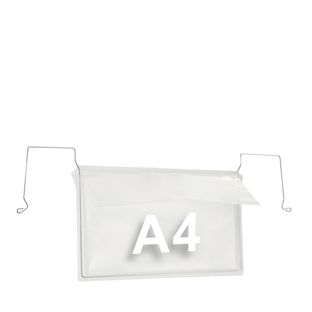 Pochettes à suspendre avec fil métallique pour format A4, ouverture sur le côté large, avec rabat 