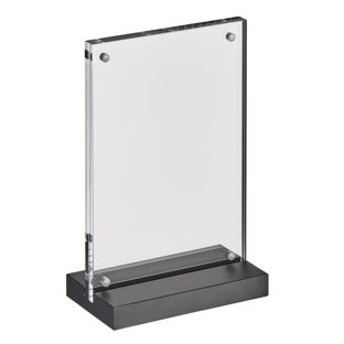 Présentoir de table magnétique en T avec base noire mate 