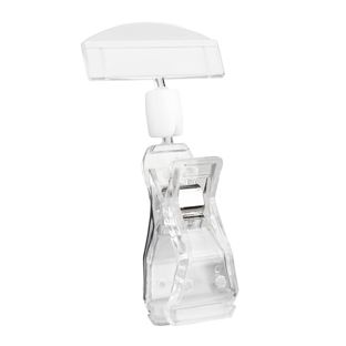 Pince porte-étiquette avec grande pince et porte-étiquette de prix transparent 