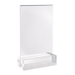 Présentoir de table MODUL, pochette en acrylique avec socle en acrylique A6  | transparent  | brillant 