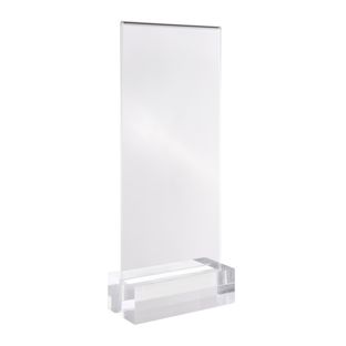Présentoir de table MODUL, pochette en acrylique avec socle en acrylique 1/3 A4  | transparent  | brillant 