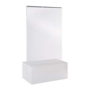 Présentoir de table MODUL, pochette en acrylique avec socle en acrylique A7  | transparent  | mat 