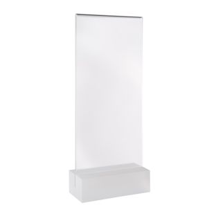 Présentoir de table MODUL, pochette en acrylique avec socle en acrylique 1/3 A4  | transparent  | mat 