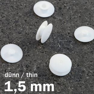 Œillets de pression en plastique, modèle fin null | 10 mm | 1,5 mm
