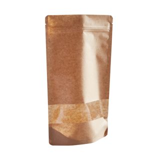 Sachets stand-up avec fenêtre 160 x 270 mm  | brun 