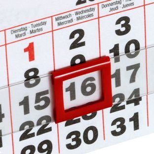Curseurs de date pour calendriers de table, version bloc, 8 x 10 mm, pour calendriers de 95 mm de large 