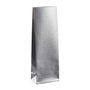 Sachet fond plat, argent 105 x 65 x 297 mm