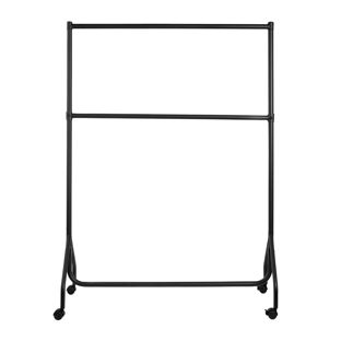 Porte-vêtements sur roulettes, noir mat, métal 