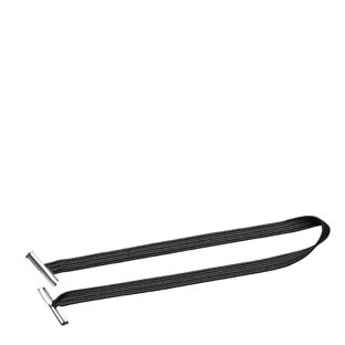 Elastique plat avec 2 ferrets métalliques noir  | 230 mm