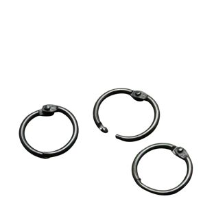 Anneaux de reliure métal 14 mm - livrés ouverts  | noir 