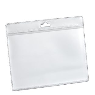 Porte-badges A7, format paysage, bord de suspension avec trou européen, transparent 