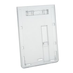 Porte-badge en plastique dur avec curseur transparent, portrait 