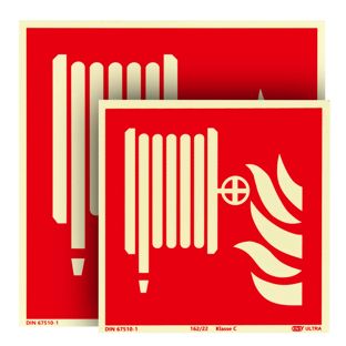 Panneau Robinet d'incendie armé (RIA), photoluminescent, plastique, ISO 7010 
