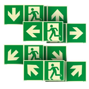 Panneau Issue de secours, photoluminescent, plastique, ISO 7010 
