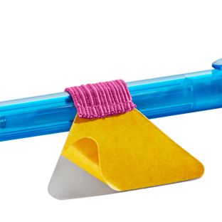 Porte-stylo, avec boucle élastique plat, auto-adhésif rose 