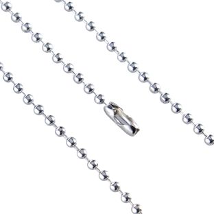 Chaînes sphériques avec fermeture à compression 102 mm | 2.4 mm | argent  |  