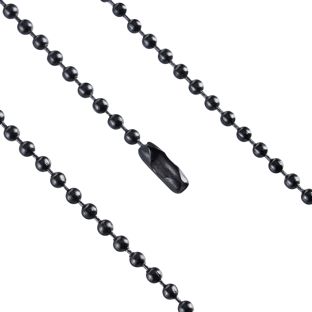 Chaînes sphériques avec fermeture à compression 150 mm | 2.4 mm | noir  |  