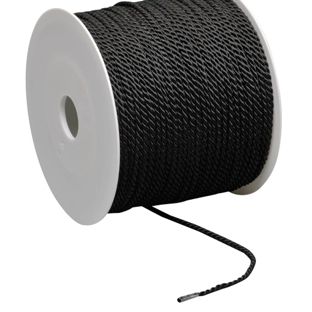 Cordon de viscose sur rouleau, 2 mm x 100 m noir 