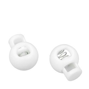 Cordon écluse, trou de 8 mm, boule, blanc 