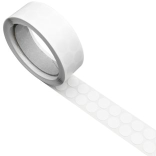 Pastilles adhésives en tissu, blanc 15 mm | 1000 pcs