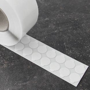 Pastilles adhésives en acrylate pur double face, env. 1 mm d’épaisseur, adhérence forte/forte 25 mm | 1.000 STK