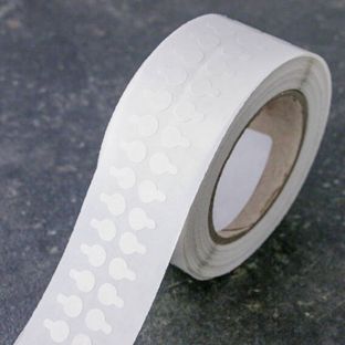 Pastilles adhésives double face en PET, adhérence faible/faible 10 mm | 5.000 STK