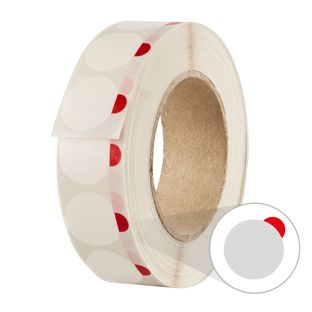 Pastilles adhésives, ø = 28 mm, avec languette de préhension, faible adhésivité (rouleau de 1.250) 