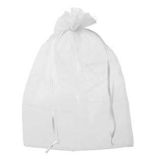 Sachets en organza avec fermeture à bande de satin blanc  | 200 x 300 mm 