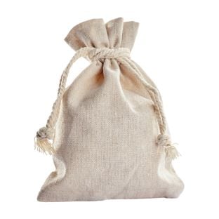 Sachets aspect lin, petit côté ouvert, naturel, paquet de 10 unités, 130 x 180 mm 