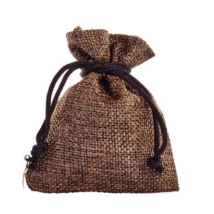 Petit sac en toile de jute 80 x 100 mm  | brun foncé 