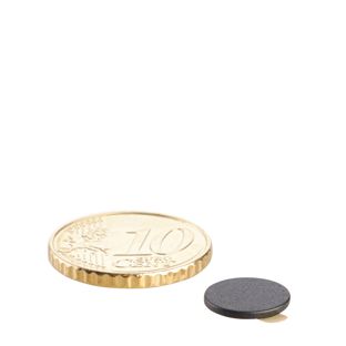 Aimants néodymes en forme de disque, auto-adhésif 10 mm x 1 mm  | noir  | 3M 467 