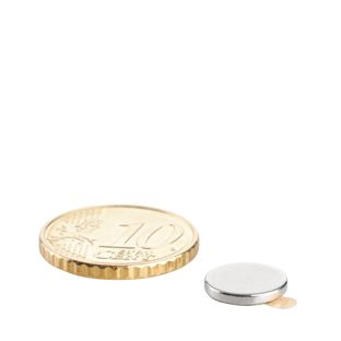 Aimants néodymes en forme de disque, auto-adhésif null | 10 mm x 1,5 mm | null