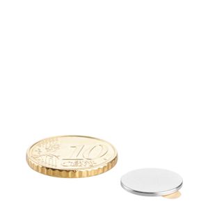 Aimants néodymes en forme de disque, auto-adhésif null | 13 mm x 1 mm | null