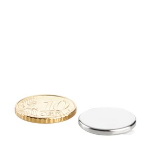 Aimants néodymes en forme de disque, auto-adhésif 18 mm x 2 mm  | argent  | 3M 4920  