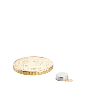 Aimants néodymes en forme de disque, auto-adhésif null | 6 mm x 2 mm | null