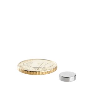 Aimants néodymes en forme de disque 8 mm x 3 mm   | N35, axial (parallèle à la hauteur) 