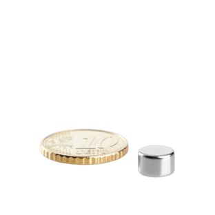 Aimants néodymes en forme de disque 8 mm x 4 mm   | N45, axial (parallèle à la hauteur) 