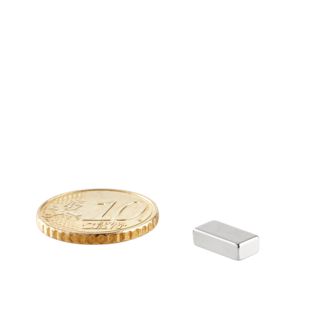 Aimants carrés néodyme, nickelé 10 x 5 mm  | 3 mm