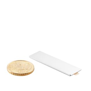 Aimants carrés néodyme, adhésif, nickelés 40 x 12 mm  | 1 mm