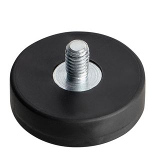 Aimants caoutchoutés avec filetage noir  | 22 mm | M4x6,5 mm 