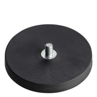 Aimants caoutchoutés avec filetage noir  | 43 mm | M4x6 mm 