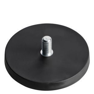 Aimants caoutchoutés avec filetage noir  | 66 mm | M8x15 mm 