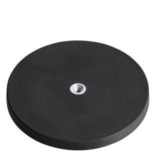 Aimants caoutchoutés avec filetage intérieur noir  | 88 mm