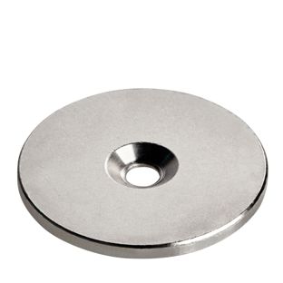 Pastille métallique avec perçage et abaissement 42 mm