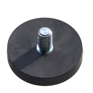Aimants caoutchoutés avec filetage noir  | 31 mm | M6x11 mm 